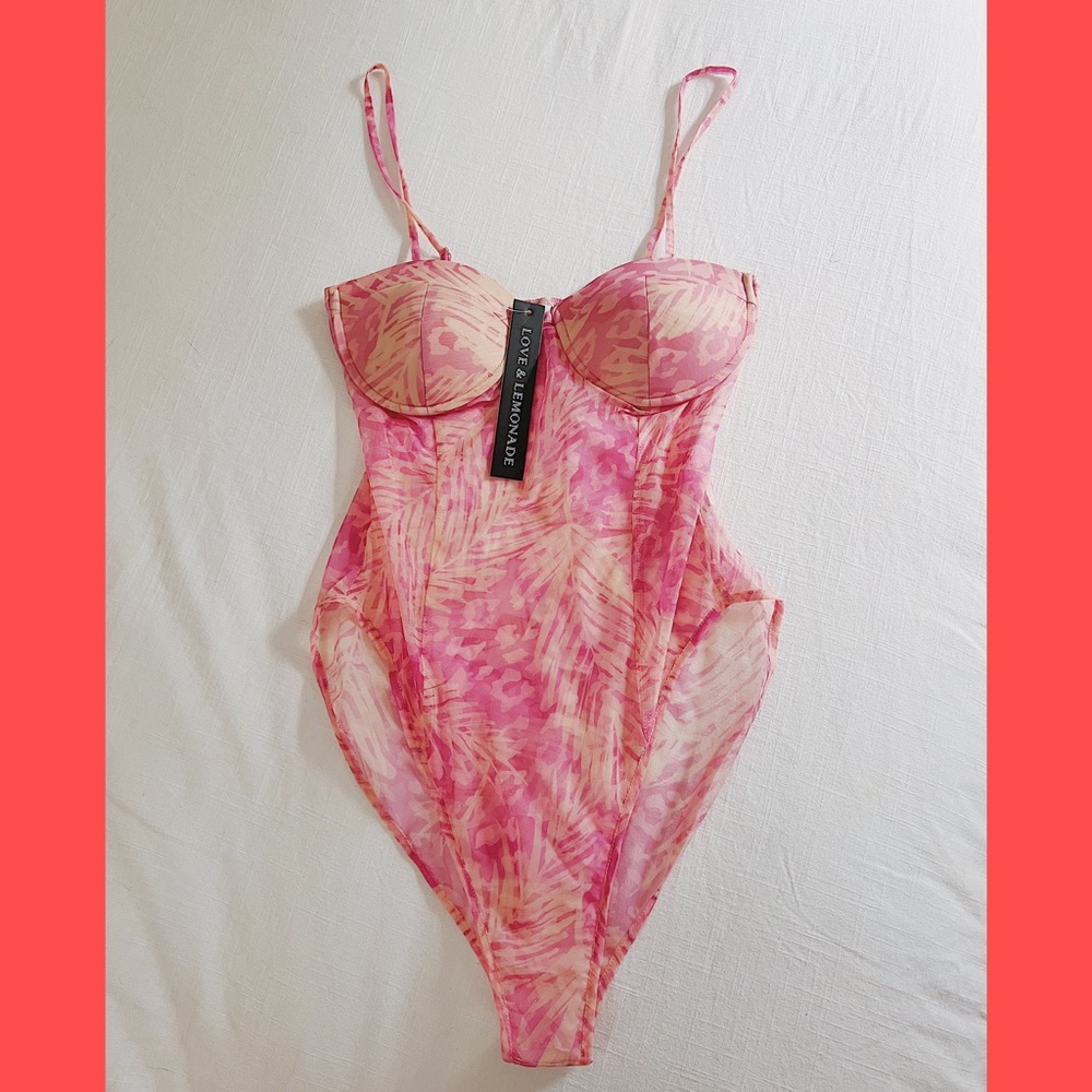 Love & Lemonade Sheer Bodysuit | Size: LARGE ✨NWT